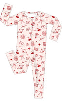 Load image into Gallery viewer, Love Letters Bamboo Zip Pajamas
