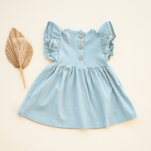 Load image into Gallery viewer, Organic Cotton Ruffle Dress | Sky
