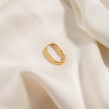Load image into Gallery viewer, 18K Gold PVD Stainless Steel Oval Huggie Earrings
