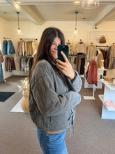 Load image into Gallery viewer, Maggie Quilted Tie Jacket - Charcoal
