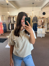 Load image into Gallery viewer, Washed Ribbed Tee - Khaki
