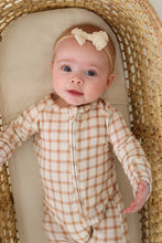 Load image into Gallery viewer, Caramel Gingham Zip Pajamas
