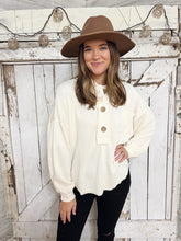 Load image into Gallery viewer, Mallory Cream Collared Sweater Top
