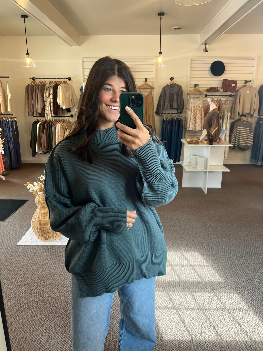 Cozy Day Oversized Sweater - Ash Jade