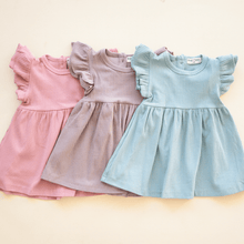 Load image into Gallery viewer, Organic Cotton Ruffle Dress | Sky
