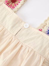 Load image into Gallery viewer, Summer Crochet Square Baby Ruffle Romper
