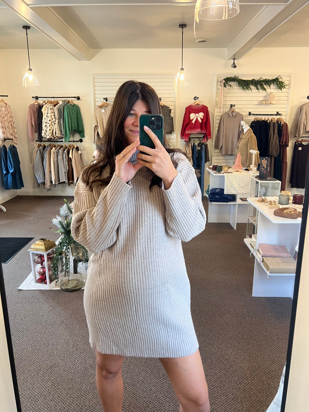 Turtle Neck Mock Knit Dress