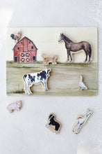 Load image into Gallery viewer, Farm Animals Wooden Puzzle
