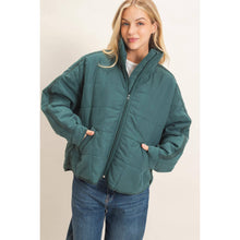 Load image into Gallery viewer, Quilted High Collar Jacket - Teal
