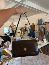 Load image into Gallery viewer, Bella Glossy Chocolate Shoulder Bag
