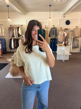 Load image into Gallery viewer, Washed Ribbed Tee - Cream
