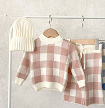 Load image into Gallery viewer, Blush Gingham Knit Set

