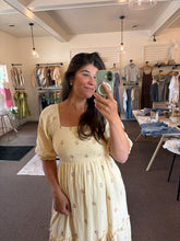 Load image into Gallery viewer, Beige Floral Gauze Dress
