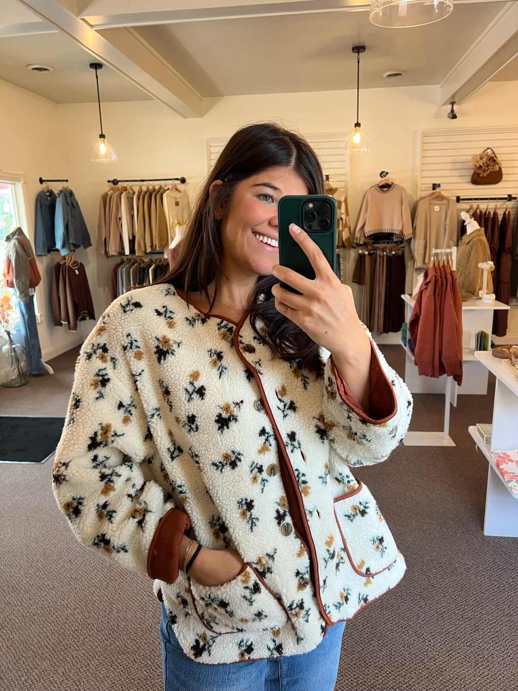 Floral Sherpa Jacket