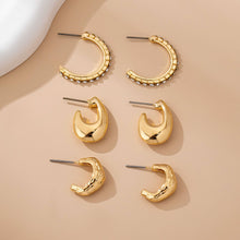 Load image into Gallery viewer, Tapered Rhinestone Hoop Trio Earring
