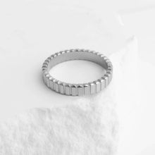 Load image into Gallery viewer, 18K Gold PVD Stainless Steel Fluted Stacking Ring
