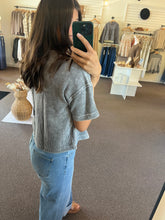 Load image into Gallery viewer, Washed Ribbed Tee - Charcoal

