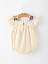 Load image into Gallery viewer, Summer Crochet Square Baby Ruffle Romper

