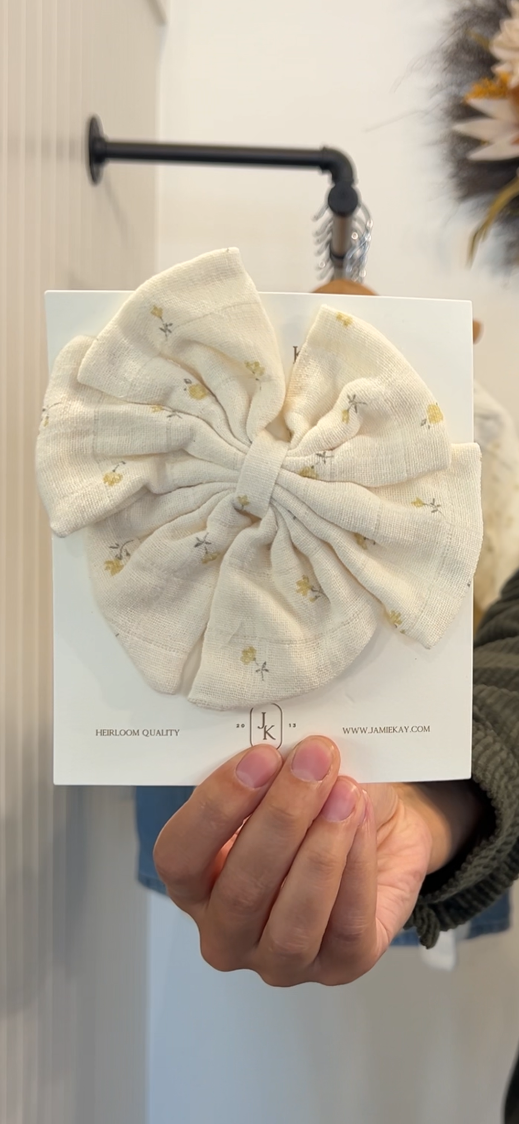 Organic Cotton Muslin Annalise Bow - Vintage Ditsy