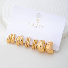 Load image into Gallery viewer, Sculptural Gold-Tone Hoop Earring Set
