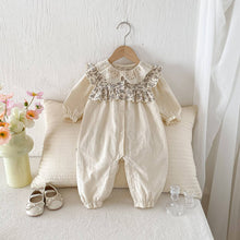 Load image into Gallery viewer, Baby Floral Ruffle Eyelet Lace Jumpsuit
