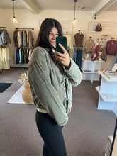 Load image into Gallery viewer, Maggie Quilted Tie Jacket - Olive
