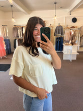 Load image into Gallery viewer, Washed Ribbed Tee - Cream
