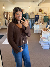 Load image into Gallery viewer, Ellie Front Tie Cardigan - Brown
