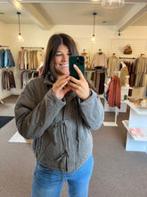 Load image into Gallery viewer, Maggie Quilted Tie Jacket - Charcoal
