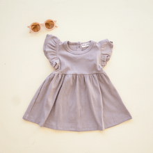Load image into Gallery viewer, Organic Cotton Ruffle Dress | Mushroom
