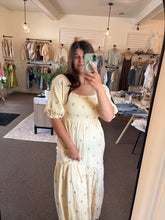 Load image into Gallery viewer, Beige Floral Gauze Dress
