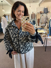 Load image into Gallery viewer, Camille Floral Quilted Jacket - Navy
