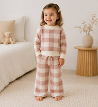 Load image into Gallery viewer, Blush Gingham Knit Set
