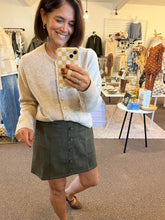 Load image into Gallery viewer, Mossy Green Suede Skirt
