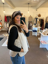 Load image into Gallery viewer, Asher Suede Puffer Vest - Beige
