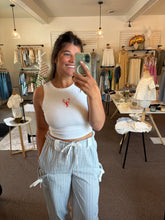 Load image into Gallery viewer, Molly Textured Pant - White/Blue

