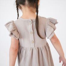Load image into Gallery viewer, Organic Cotton Ruffle Dress | Mushroom
