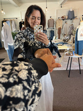 Load image into Gallery viewer, Camille Floral Quilted Jacket - Navy

