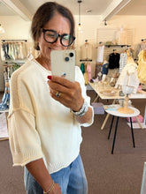Load image into Gallery viewer, Cora Raw Edge Top - Ivory
