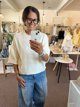 Load image into Gallery viewer, Cora Raw Edge Top - Ivory
