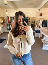 Load image into Gallery viewer, Breezy Nights Tie Sweater - Sand
