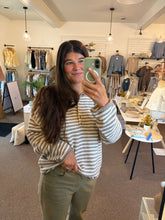 Load image into Gallery viewer, Bailey Striped Sweater- mocha
