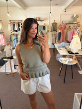 Load image into Gallery viewer, Sweet Sage Ruffle Top
