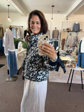 Load image into Gallery viewer, Camille Floral Quilted Jacket - Navy
