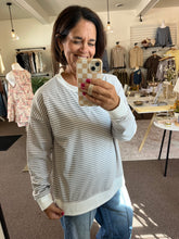 Load image into Gallery viewer, Grey Stripe Pullover
