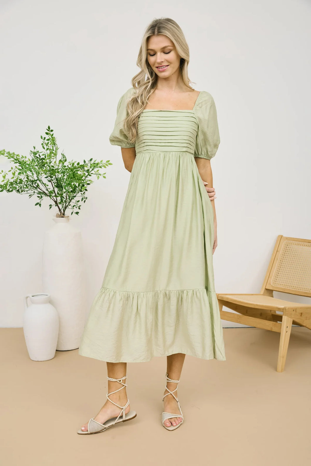 Green Pastures Midi Dress