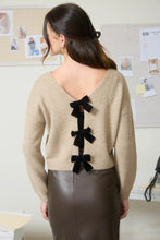 Load image into Gallery viewer, Ember Velvet Bow Sweater
