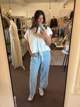 Load image into Gallery viewer, Blue Stripe Wide Leg Pant
