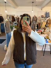 Load image into Gallery viewer, Dark Brown Quilted Vest
