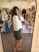 Load image into Gallery viewer, Mossy Green Suede Skirt

